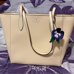NWOT, Never Used! Kate Spade Dana Tote. Butter Yellow. With Pansy accent tag.
